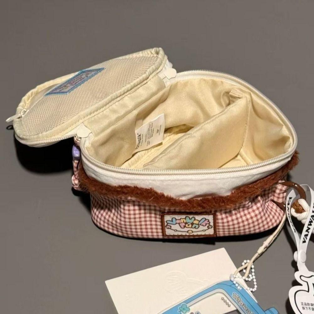 Cherry Makeup Bag Large-capacity Triangular Cake Cosmetic Pouch Flip Design Camera Bag Women