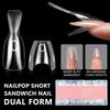 240pcs Oval Shape Sandwich Nail Dual Form No-Trace Nail Tips  for Profional Use in Nail Salons