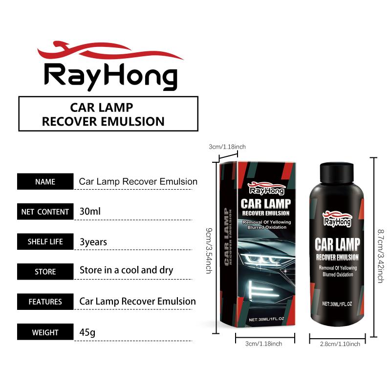 UV Protection Car Headlight Restoration Polish 30ml Removes Yellowing Scratches for Clear Headlamps