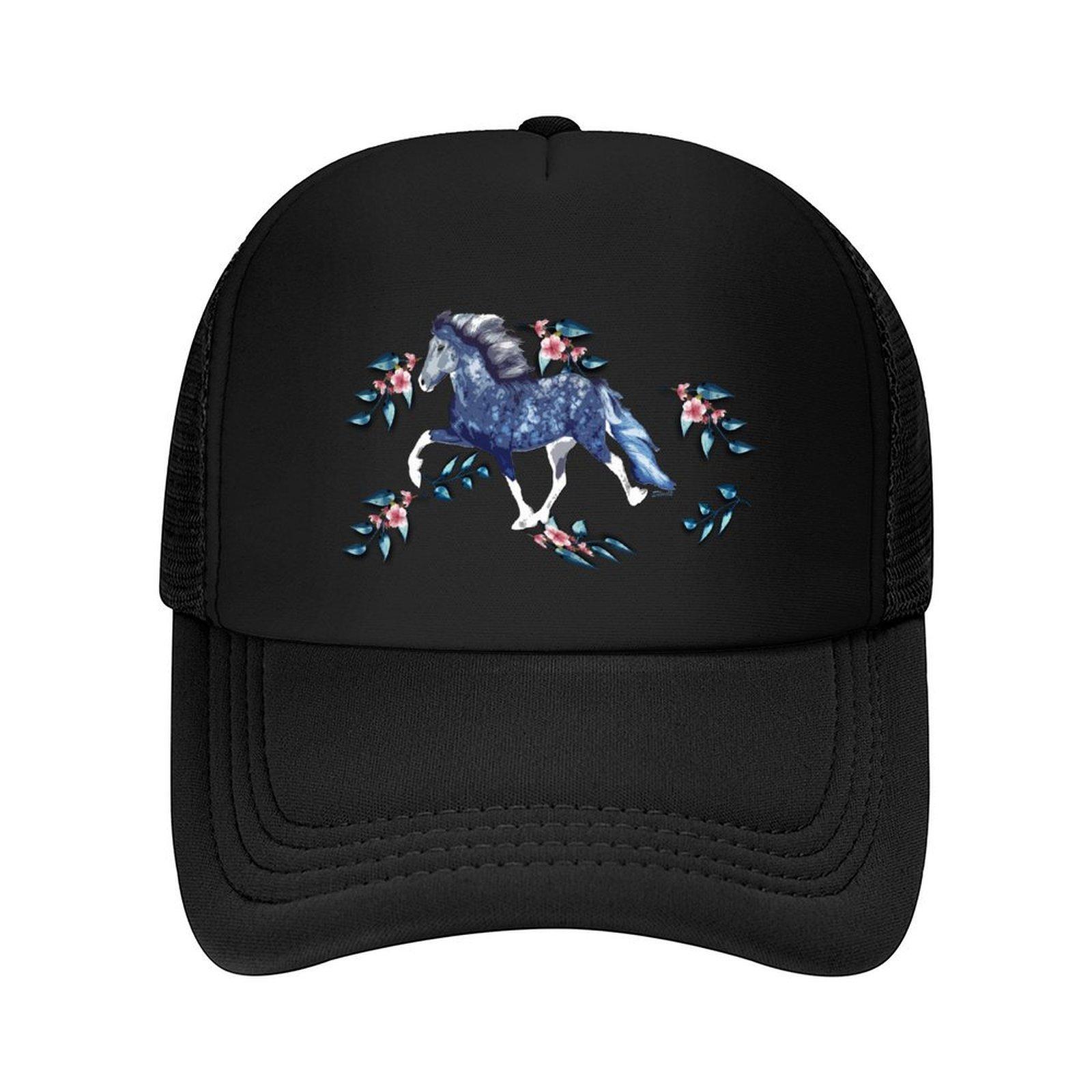 

Blámóea and the Flowers Icelandic Horse Baseball Cap Golf Hat Man party Hat Thermal Visor Hat Luxury Brand For Man Womens