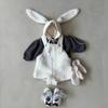 Luxury Plush Bunny Ear Baby Jumpsuit with Pocket Strap - Unisex Winter Outfit