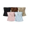 American Sexy Strapless Bandeau Top: Non-Slip, Pleated, Sleeveless, Slim-Fit, Waist-Cinched, Short Outerwear Vest