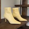 Fashion SUOJIALUN 2025 Winter New Brand Women Ankle Boots Fashion Yellow Pointed Toe Short Boots  Thin High Heel Outdoor Dress Pumps