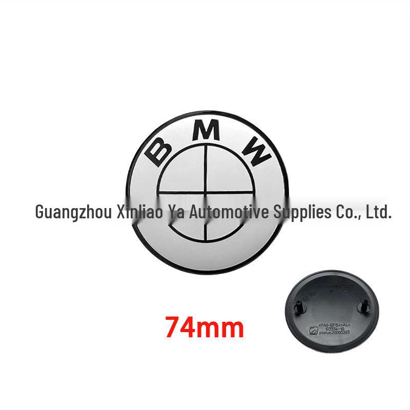 Compatible BMW Black & White Logo Car Emblems for 3 Series, 5 Series, X5, X6 - Hood & Wheel Center Caps (Front & Rear)