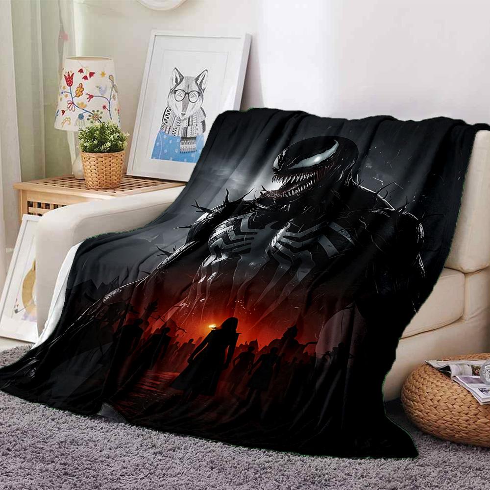 1pc Venom Dominates Night Flannel Blanket for Super Soft Cute Comfort Blanket for Travel Bedding Couch Sofa Blanket Y82525
