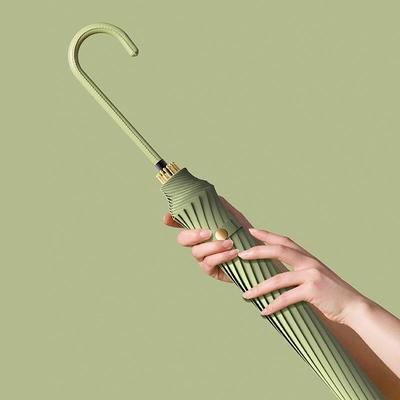 16-Rib Automatic Long Handle Sunshade Umbrella for Men and Women, UV Protection, Customizable for Sunny and Rainy Days.
