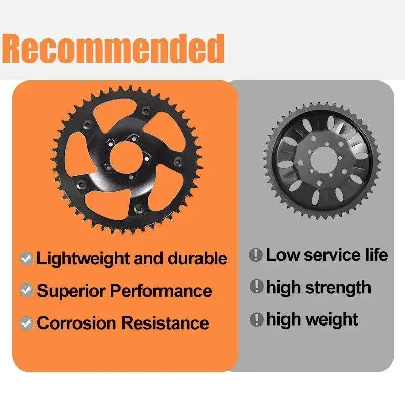 BAFANG BBSHD Chainwheel 42T 46T Aluminum Alloy Electric Bike Chainring for BBSHD Mid Drive Motor Replacement Sprocket 1000W