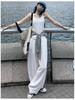 Women's White Cotton Linen Wide-Leg Pants - Slimming, Lightweight, Ice Silk, Casual Spring/Summer 2026