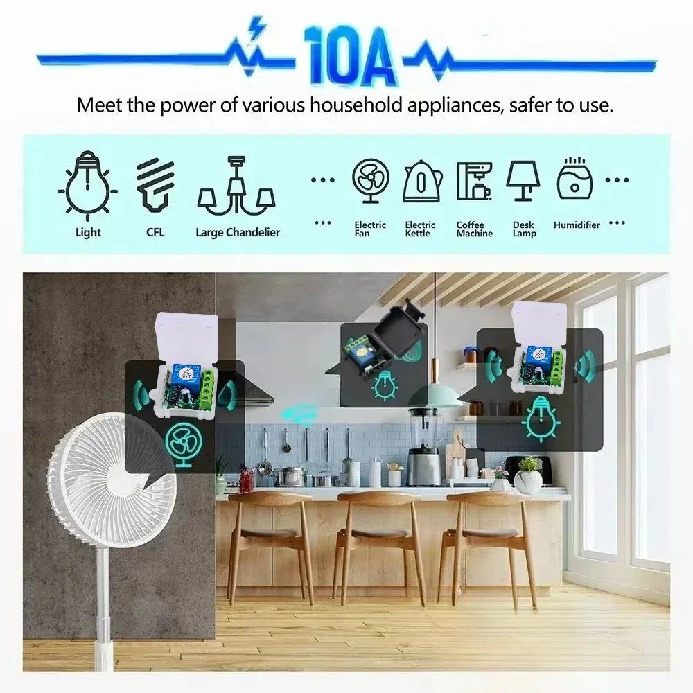 Universal Wireless Remote Control Switch DC 12V 1CH Relay Receiver Module Smart Home Lamp Fan Lights Switch RF EV1527 Learning Code Transmitter