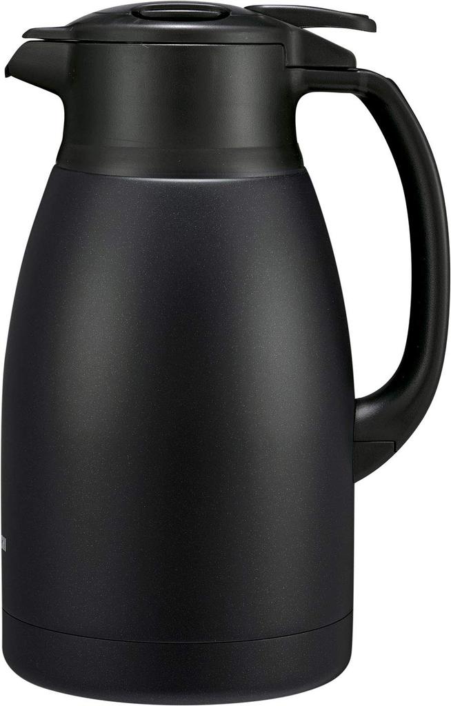 Zojirushi Stainless Steel Vacuum Pot 1.5L, Tabletop, Wide 6.5cm Mouth, Double-Wall Insulated, Hot & Cold Retention, Matte Black SH-HC15-BM