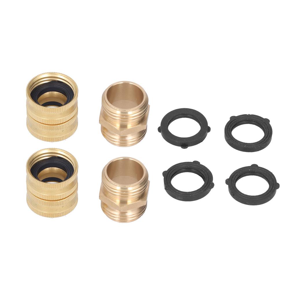 3Celsius4in Brass Water Pipe Connector, Double Threaded Garden Hose Adapter Joint, Brass Water Hose Connector Withstands 200PSI, for All 3Celsius4in G