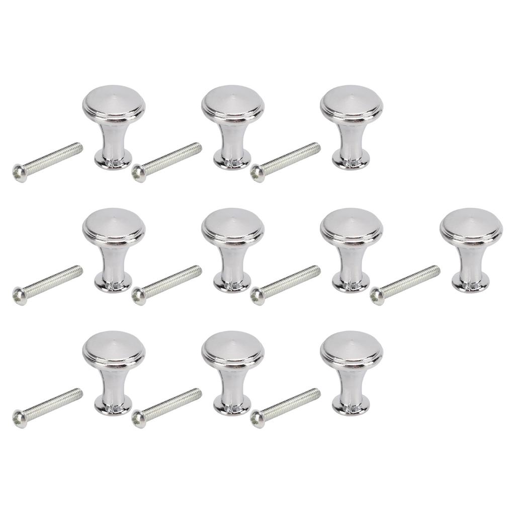 10 sad rukojetí s jedním otvorem 20x25MM Náhradní kulatá rukojeť pro zásuvku skříňky s jedním otvorem DekoraceStříbrná bílá