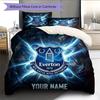 Custom Name Everton Football Club2 Pattern Bedding Quilt Set  Home Decoration  Gift (1 * Duvet Cover + 2 * Pillowcase  Without Core)
