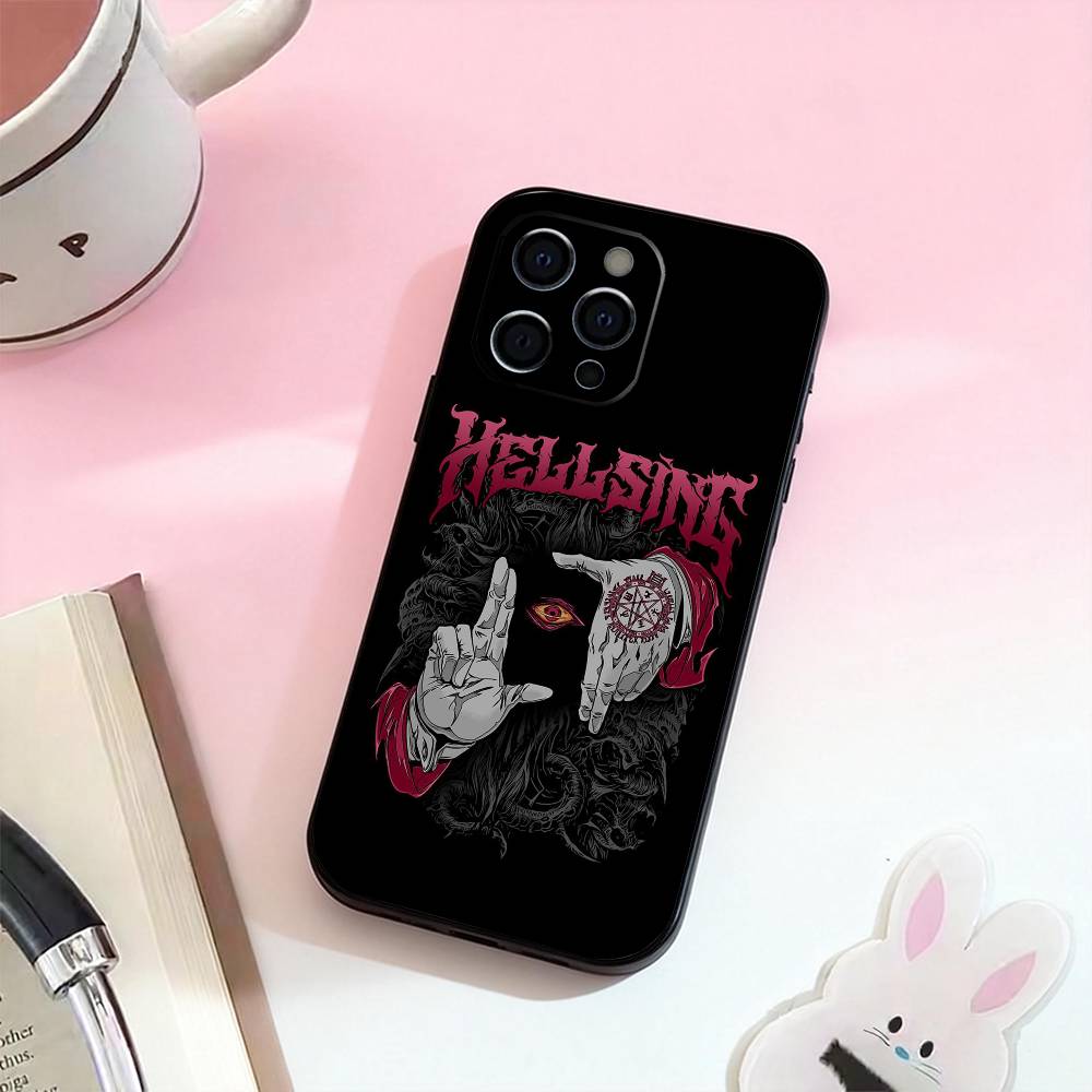 Anime H-hellsing S Phone Case For iPhone 17,16,15,14,13,12,11 Plus,Pro Max,Soft Silicone Black Cover