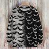 Ladies' Fashionable Casual Long Sleeved Christmas Printed Round Neck Knitted Yarn