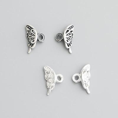 Vintage S925 Sterling Silver Butterfly Wing Spacer Beads for DIY Jewelry