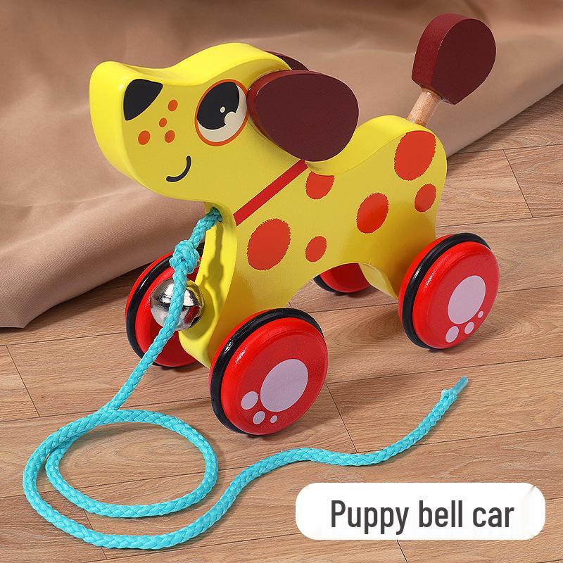 Wooden Pull-Along Cartoon Animal Walker for Toddlers