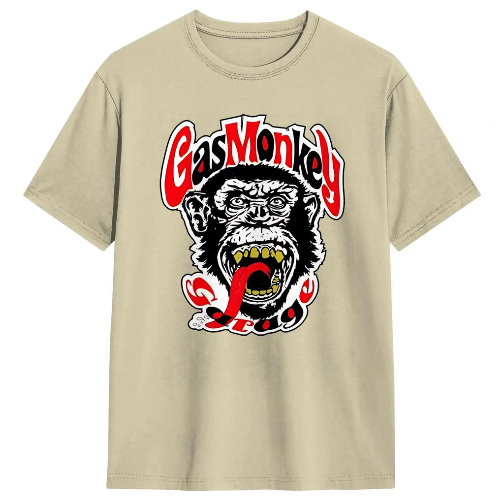 Monkey Gas Garage TShirt Unisex Awesome Pure Cotton Tee Shirt Round Neck Short Sleeve T Shirts Adult Tops