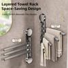 4-Arm Suction Cup Towel Rack Wall Mounted Aluminum Towel Holder Rustproof Space Saving Bathroom Storage Rack Dormitory
