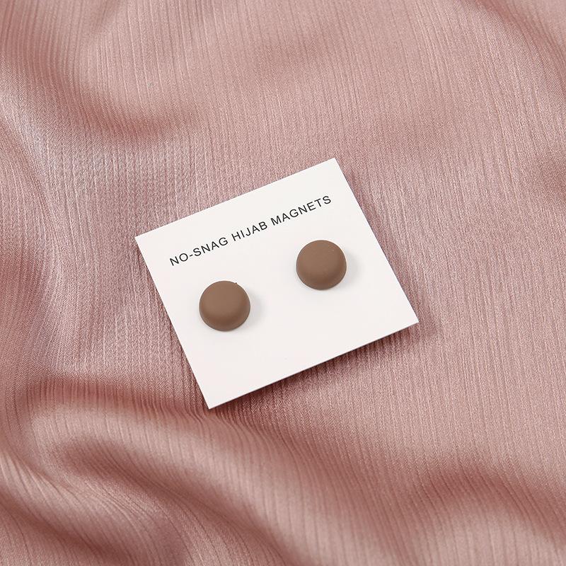Fashion Matte Silk Scarf Hijab Magnetic Brooch Hijab Round Clip For Women Shawl Muslim Strong Magnetic Button Turban Accessories