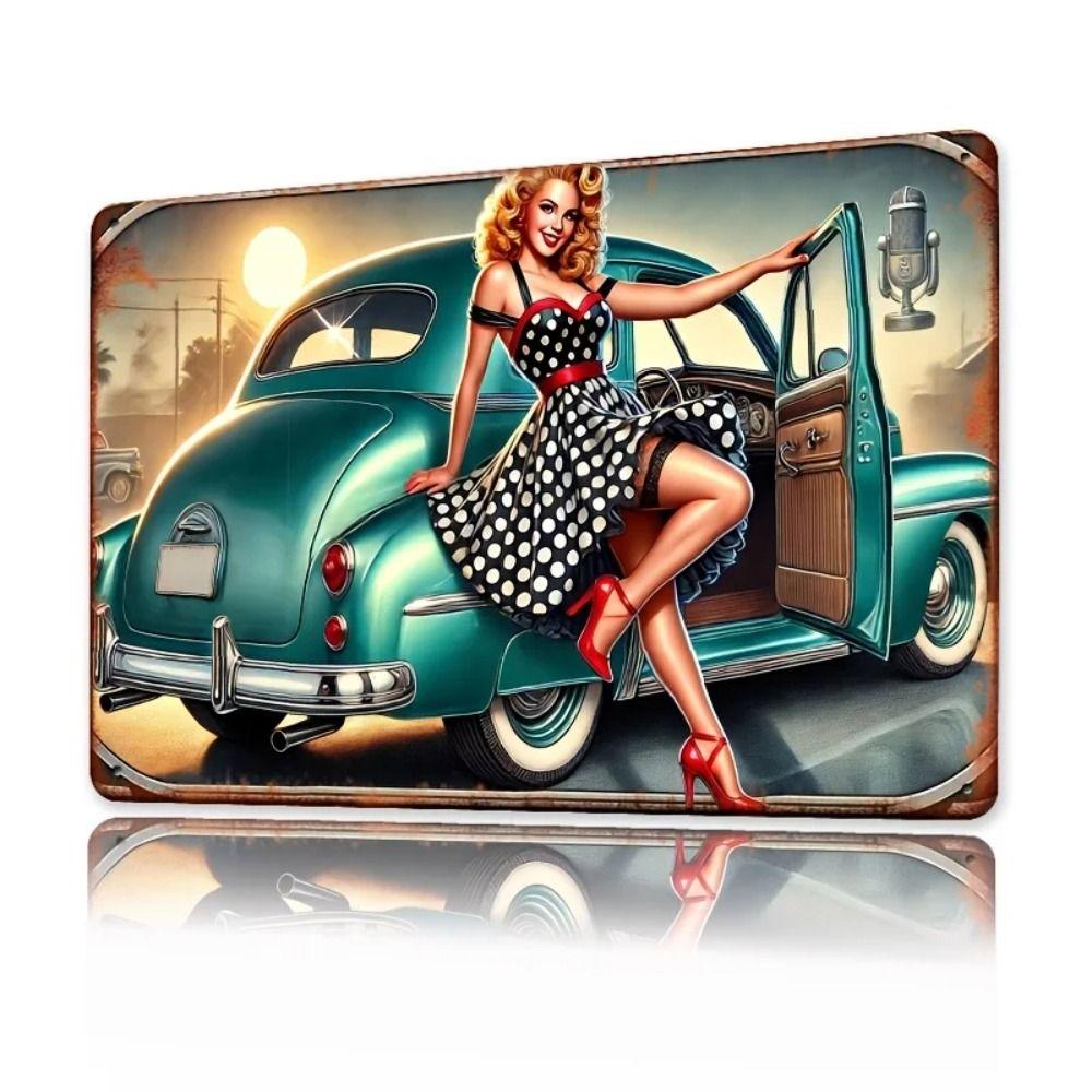 Vintage Girl Metal Sign Poster Retro Wall Art Home Decor Bar Club Man Cave Decoration 20x30cm