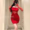 Erotic Underwear, Hot Girl sexy halter wrap skirt, lace Seductive Slimming, nightclub uniform, women's sleeping dress 1151