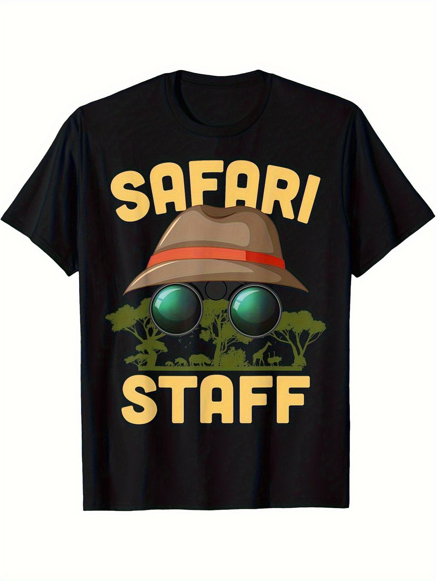 Men  & Women  Safari Staff T-Shirt - Glossy Safari Shirt with SAFARI STAFF Print XXXL