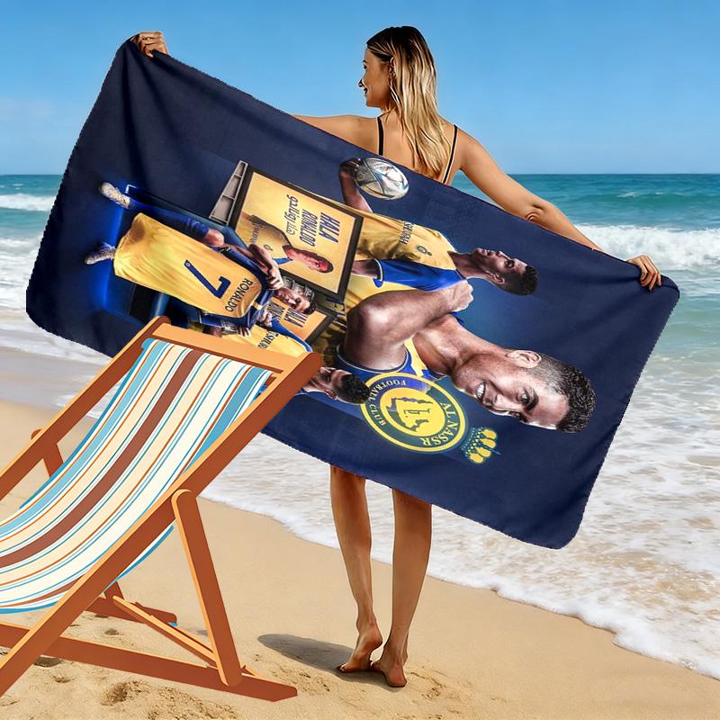 Rivalry Field: Messi vs Ronaldo beach towel Beach towel for vacation photos beach Absorbent bath towel Outdoor pool towel seaside