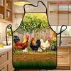 1pc, Apron, Pastoral Scenery, a Design Featuring Chickens And Ducks, Reusable, Suitable for Kitchen And Dining Room, Easy, Lightweight, Kitchen Apron,