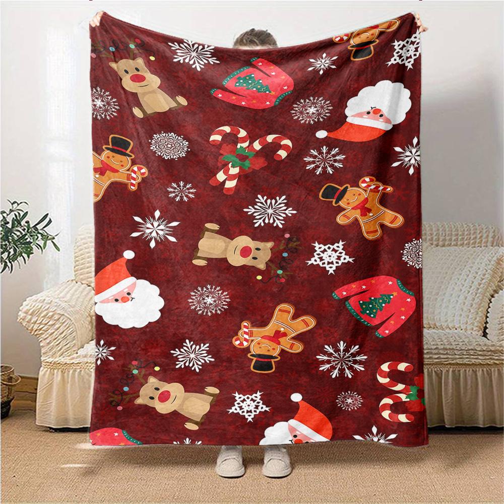 Christmas Ornament Blanket Soft Throw Blanket For Home Bedroom Bed Sofa Travel Office Solid Christmas Blanket