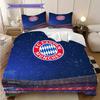 FC Bayern München Muster Bettwäsche Steppdecke Set Bettbezug Kissenbezug Heimdekoration Geburtstagsgeschenk (1 Bettbezug + 2 Kissenbezüge, ohne Füllung)