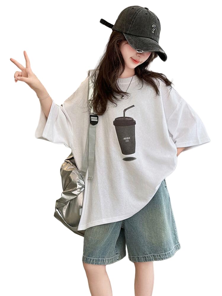 KOSIKINI Summer Clothing Short Sleeve and Casual School Plus Sizes Tracksuit Tracksuit Girls' Set, T-Shirt Shorts, Sportswear, 2-Piece Set, Tracksuit,