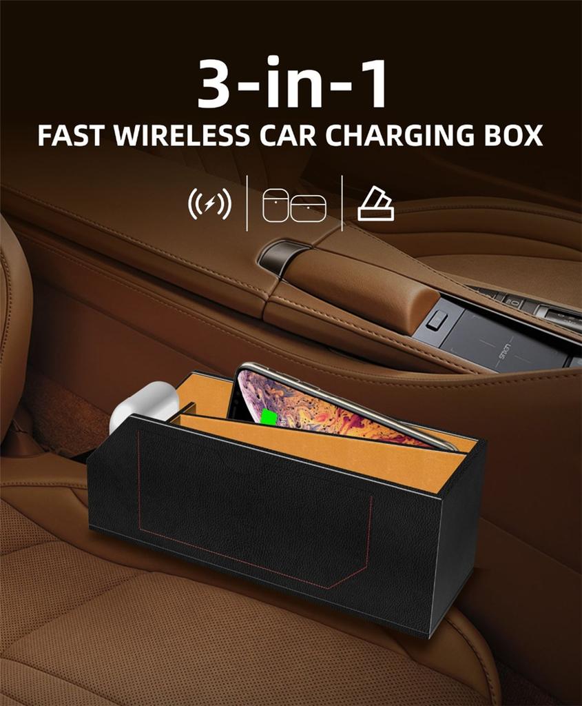 Qi Wireless Car Seat Gap Storage Charger