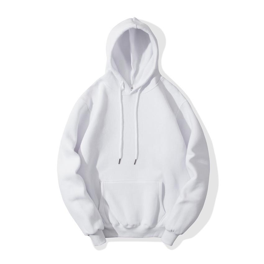 Unisex Solid Color Ribbed Cuff Hoodie Sweatshirt