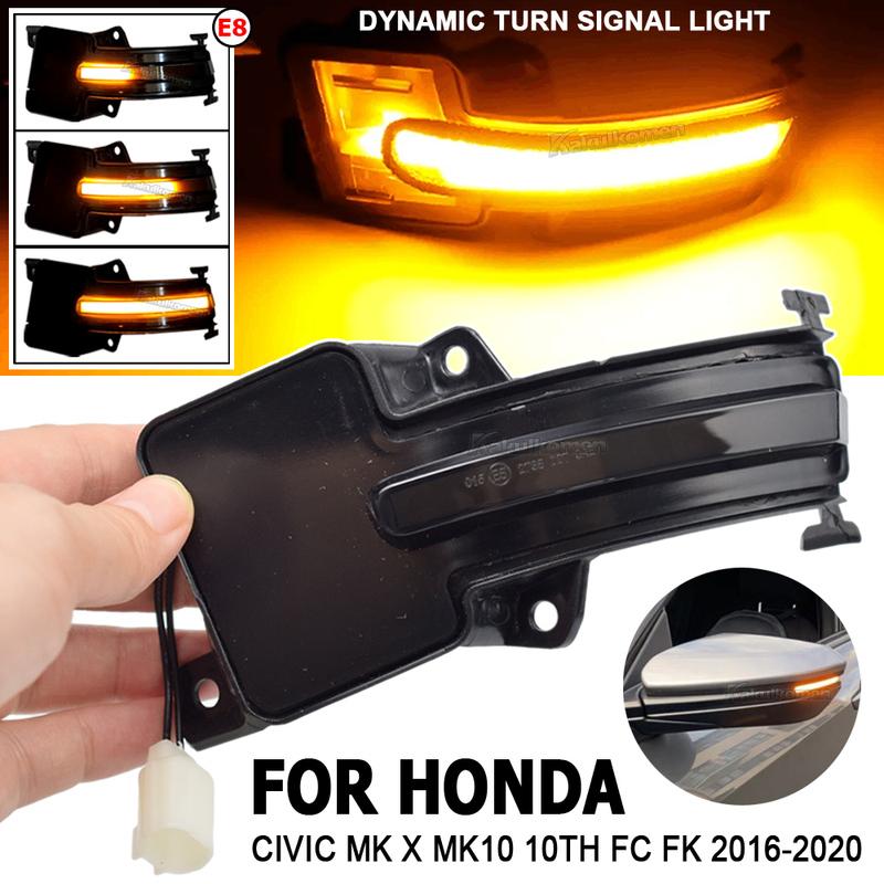 Flowing Water Blinker Side Rear-view Mirror Lamp LED Dynamic Turn Signal Light For Honda For Civic 10th Gen. FC1 FK7 2016-