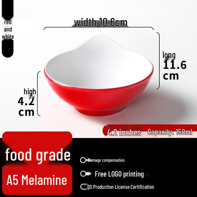 Zebian Thickened Two-Tone Melamine Rice Bowl 10 Pack