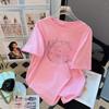 Women's Crew Neck Short Sleeve Graphic Tee Loose Fit Japanese Casual Cartoon Print T-Shirt