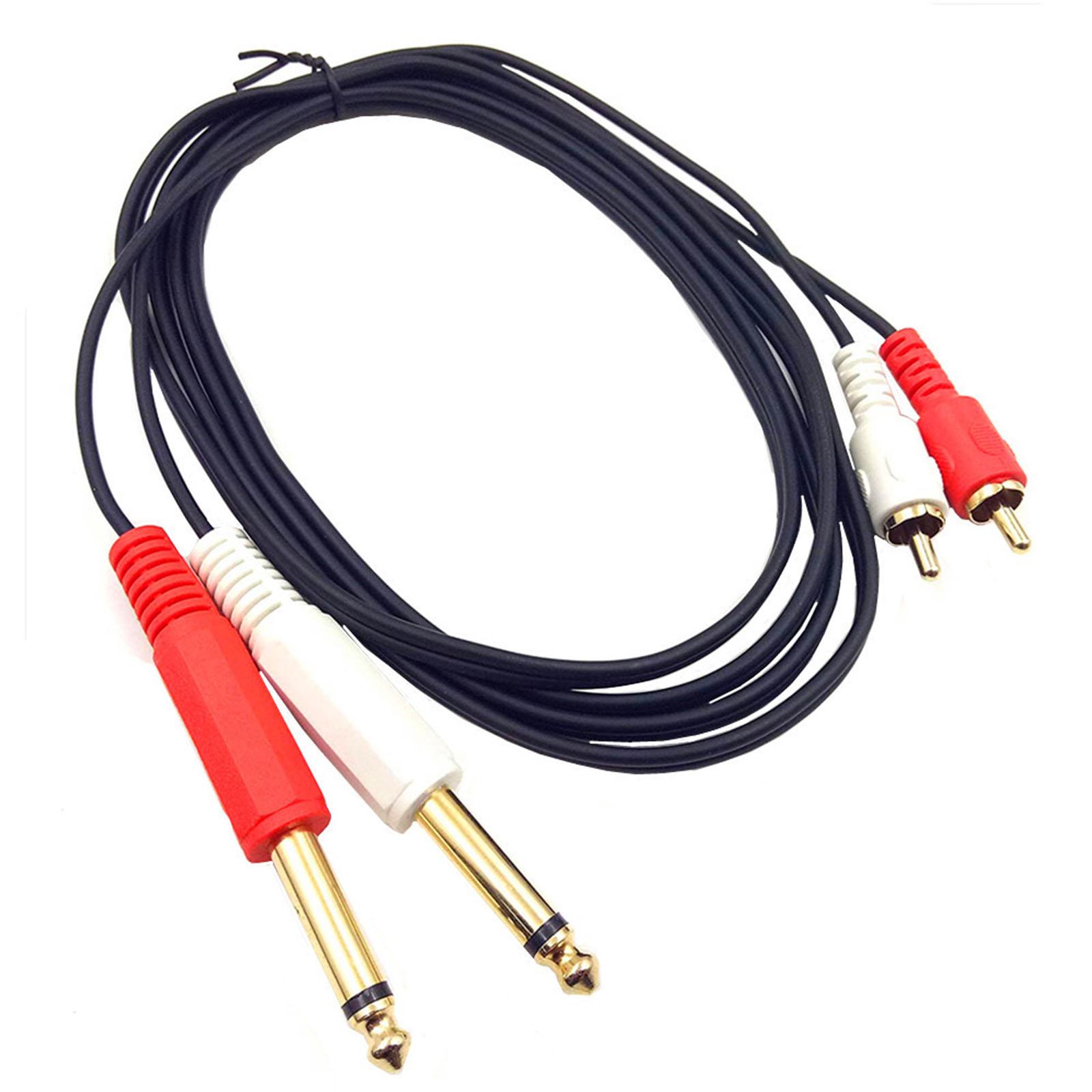 

RCA to 1/4 Cable, Dual 1/4 inch 6.35 to Dual RCA Stereo Audio Interconnect Cable Oxygen Free Copper- Conductor 1