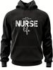 NURSE Letter Print Mens Trendy Long Sleeve Hoodie | Warm Fleece Hooded Sweatshirt with Kangaroo Pocket Casual Comfortable Versatil