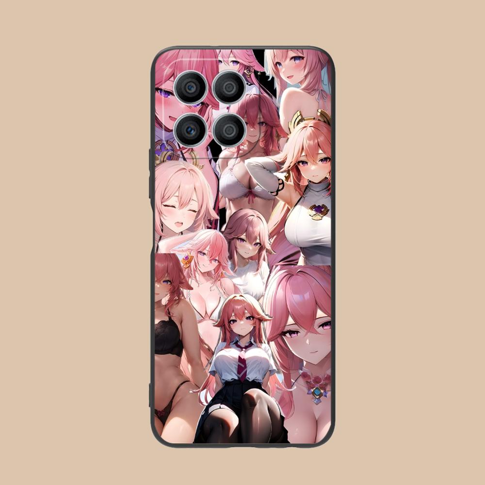 Game GI Miko Matte TPU Mobile Phone Case for Honor 90 80 70 60 50 30 20 10 9 8 7 Pro S SE Lite 5G Colorful Printing Cover