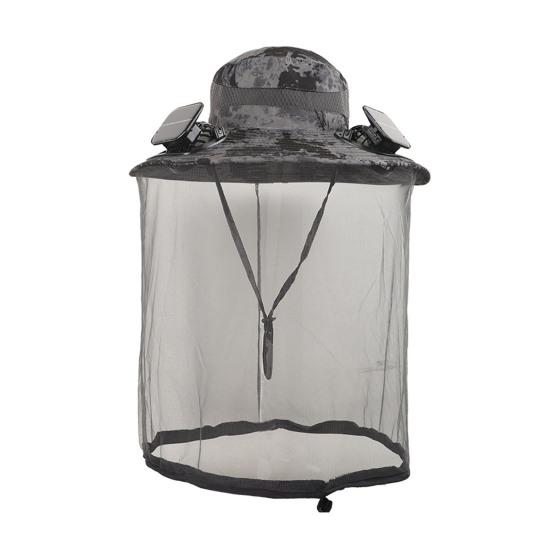 

Solar Fan Cap Wide Brim Built-in Dual Solar Fans USB Charging Cooling Fishing Hat Breathable Mesh Cover Sun Protection зелений