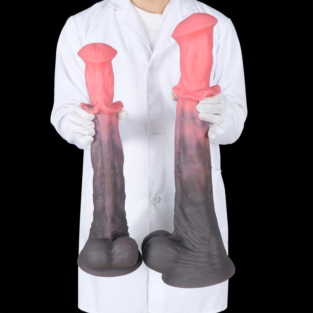 Soft Silicone Horse Cock Fantasy Dildo with Suction Cup Adult Pleasure Toy