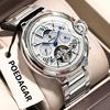 Luxury Business Male Watch Date Week Stainless Steel Tourbillon Men Clock Waterproof Automatic Mechanical Men's Watches