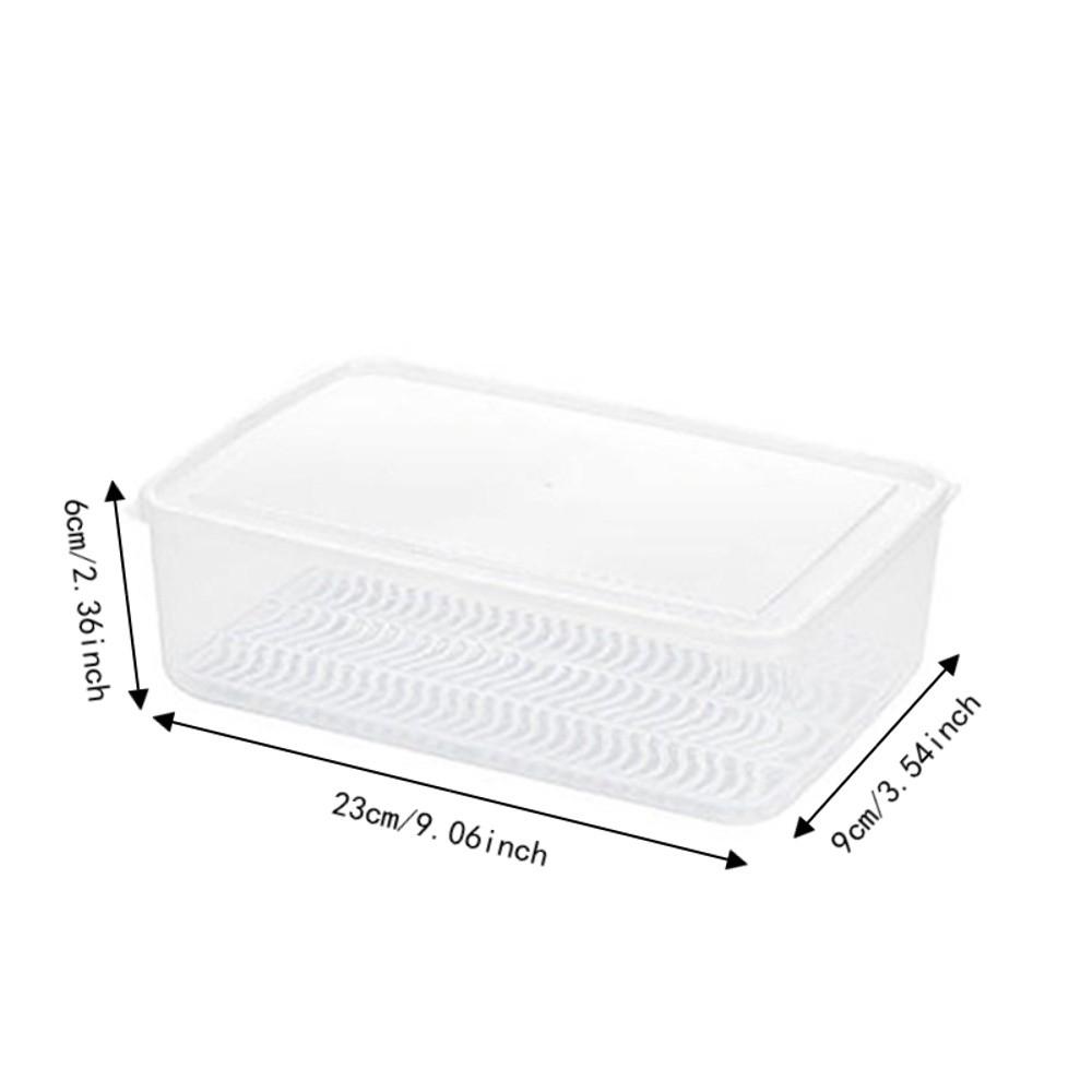 2pcs Transparent Food Storage Boxes PP Vegetable Crisper Container  Refrigerator Use