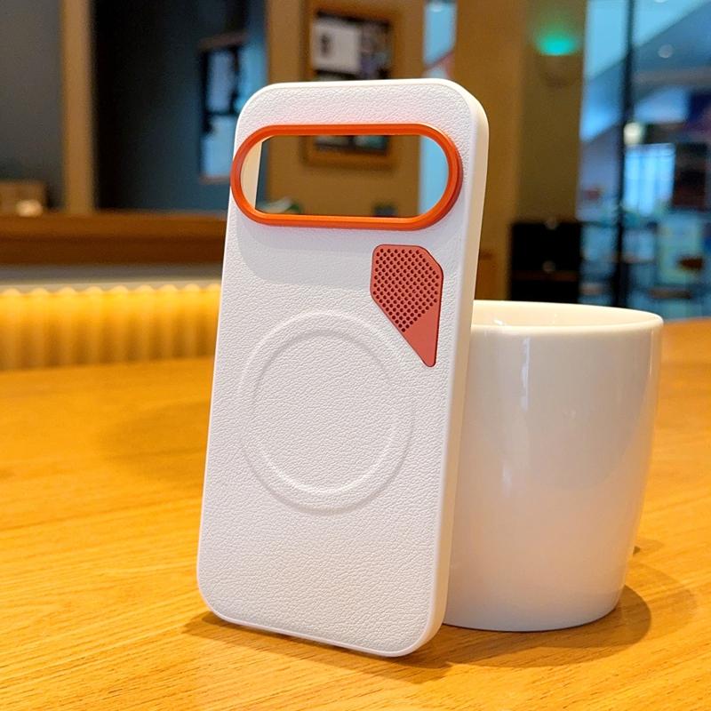 Magnetic Case For Google Pixel 10 Pro XL Vegan Leather Cover with Seperated Metal Button Camera Frame New Trendy