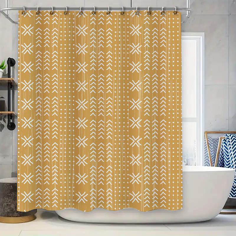 Geometric Pattern Waterproof Shower Curtain Bathroom Curtain Shower Curtain Simple And Stylish Waterproof And Moisture-Proof W60H190(CM)-1 Pcs