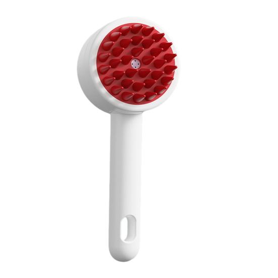 Pet Massage Shower Brush with Builtin Shampoo Storage Dog Grooming Brush Ergonomic Handle Pet Hair Cleaning Brush for Dog Cat