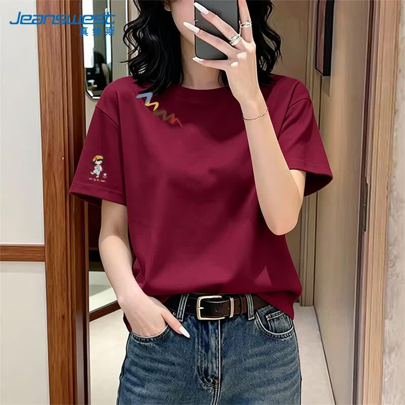 Jeanswest Women's Korean Style Pure Cotton Graphic T-Shirt