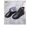Women Winter Platform Ankle Snow Boots Warm Faux Fur Lined Side Zipper Anti Slip Comfortable PU Leather Short Booties for Women