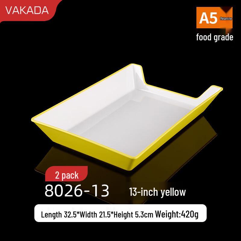 VAKADA 13-inch Round Melamine Commercial Serving Plate, 2-Pack